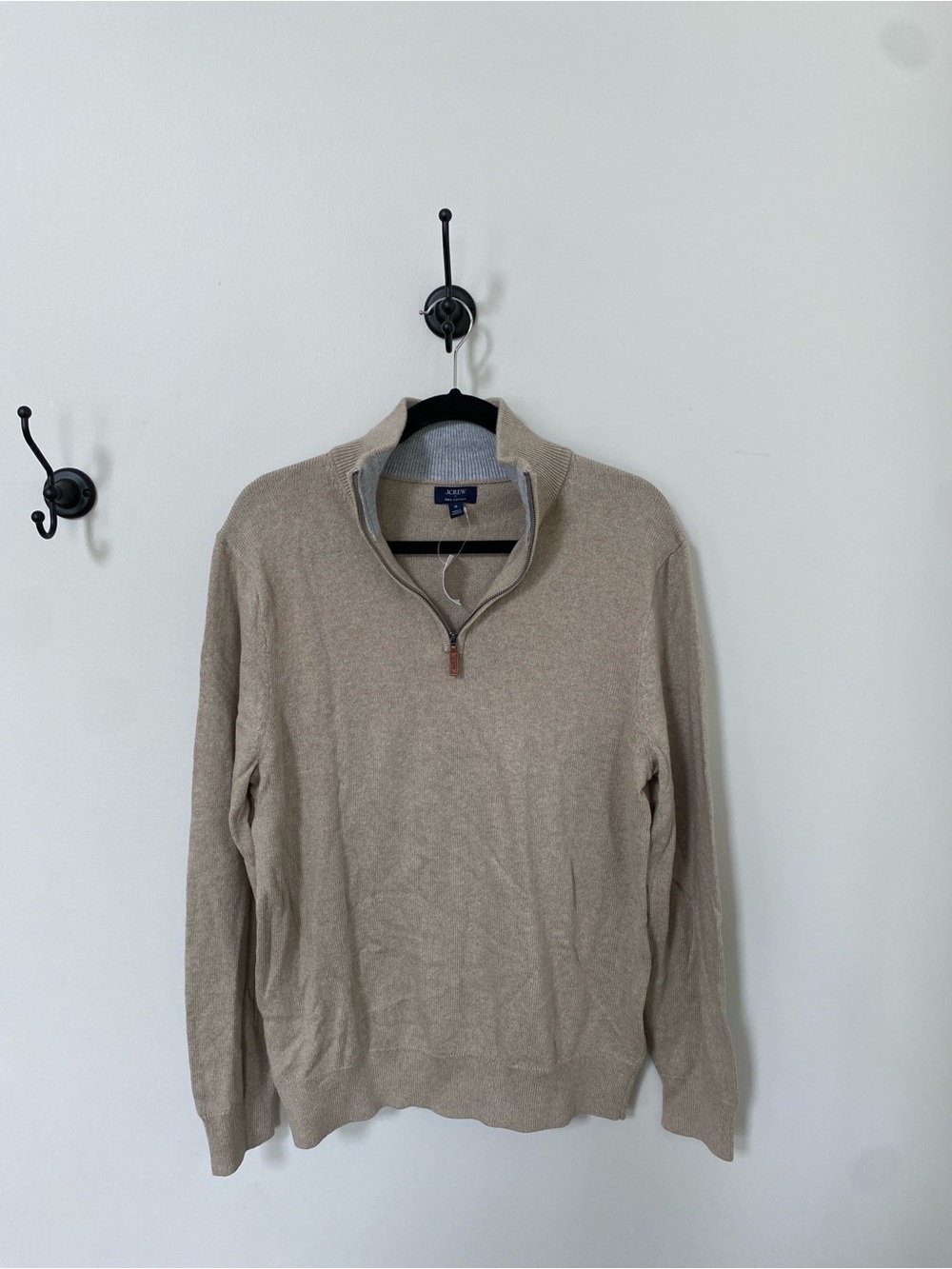 J. Crew Men's Tan Quarter-Zip Sweater